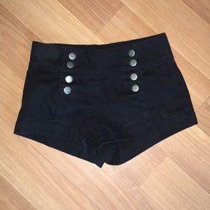 Black sailor type Jean shorts